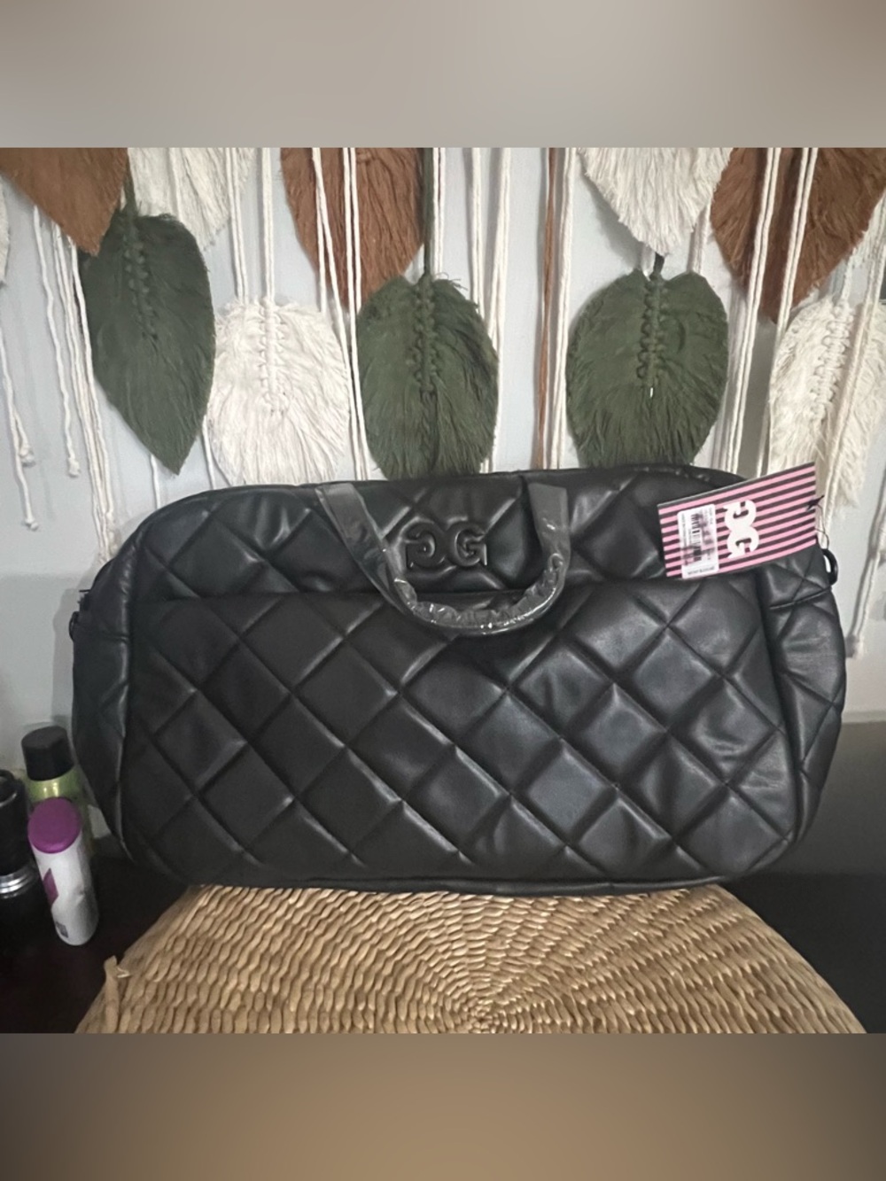 Quilted Black Travel Bag - Chic Weekend Carry